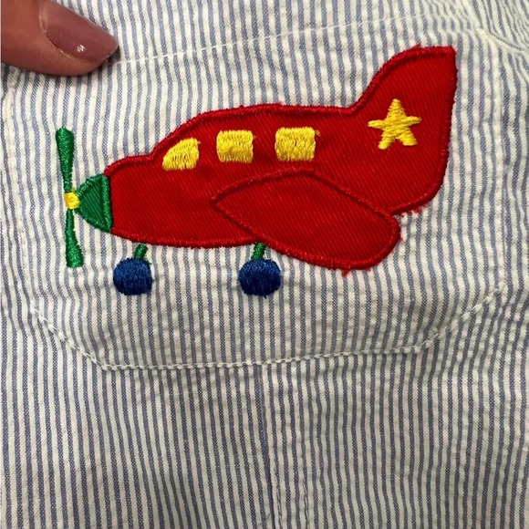Vintage Appliqué Airplane Overall Romper - Picture 3 of 7